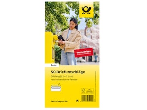 Briefumschlag DIN lang nassklebend wei ohne Fenster 50er Set