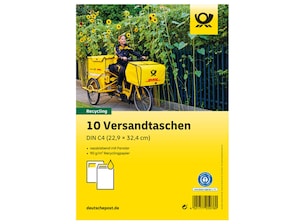 Bild Versandtasche C4 nassklebend braun mit Fenster Blauer Engel