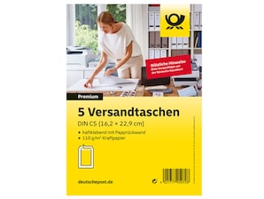 Deutsche Post Versandtasche, Format: DIN C5, ohne Fenster, 5 Stck