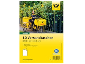 Versandtasche B4 nassklebend braun ohne Fenster Blauer Engel