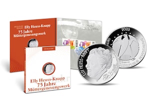 Numisfolder Mnze & Marke: "Elly Heuss-Knapp - 75 Jahre Mttergenesungswerk" in Silber