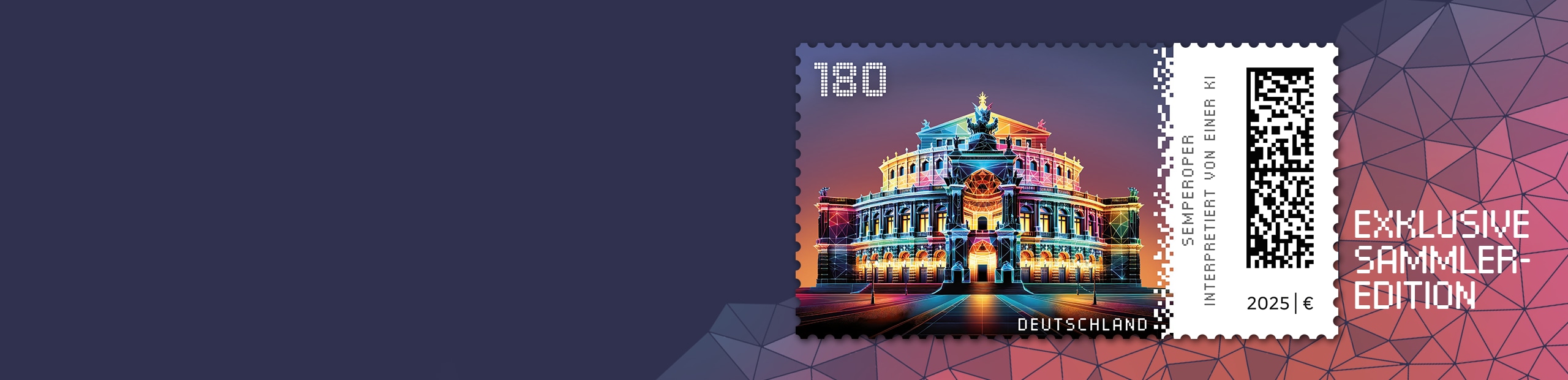 Abbildung der Semperoper Dresden in farbigem Design