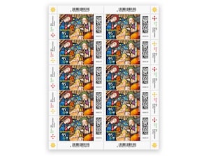 Darstellung von Christi Geburt auf einem Kirchenfenster in der Nikolaus Gallus-Kapelle im Regensburger Alumneum Haus der Kirche