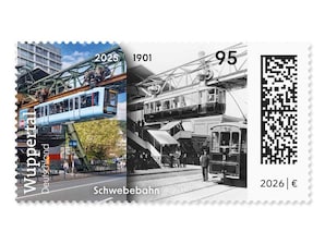 Wuppertaler Schwebebahn, Briefmarke zu 0,95 EUR, 10er-Bogen