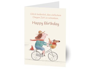 Gl�ckwunschkarte Happy Birthday Fahrrad