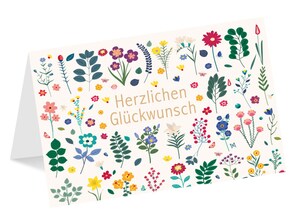 Gl�ckwunschkarte Herzlichen Gl�ckwunsch Blumen