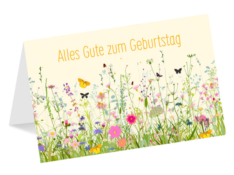 Gl�ckwunschkarte Alles Gute zum Geburtstag Blumenwiese