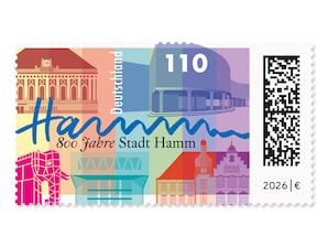 Handgeschriebener Schriftzug verbindet f�nf markante Geb�ude der Stadt