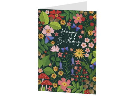 Gl�ckwunschkarte Happy Birthday Blumen