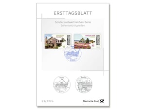 Ersttagsblatt 13/26 Sehensw�rdigkeiten in Deutschland - Kr�merbr�cke in Erfurt und L�neburger Heide