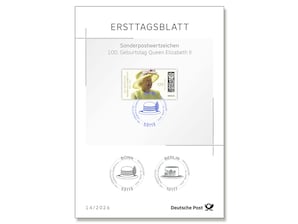 Ersttagsblatt 14/26 100. Geburtstag Queen Elizabeth II
