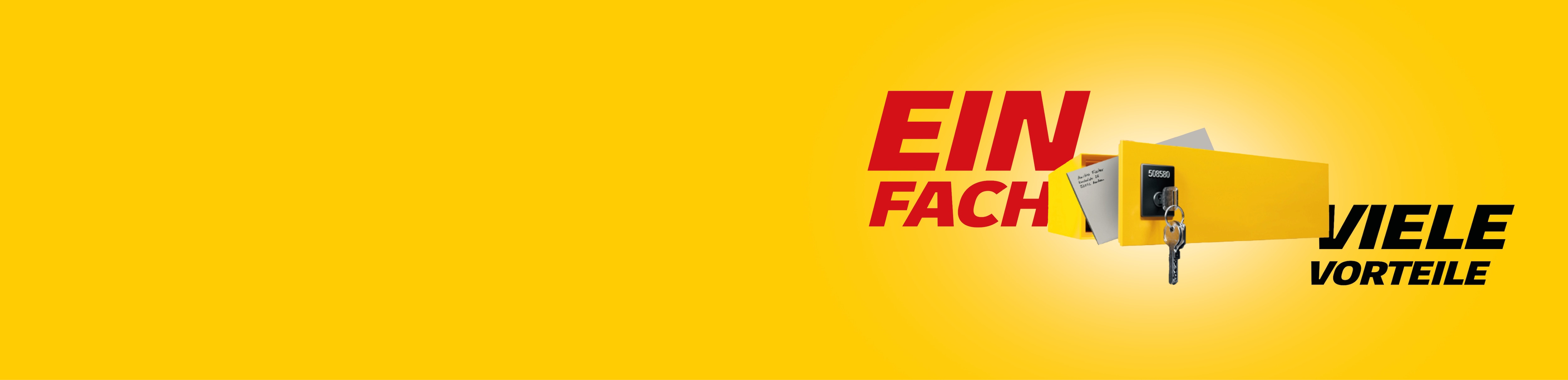 Ein Brief ragt aus einem ge�ffneten Schlie�fach mit gelbem Hintergrund