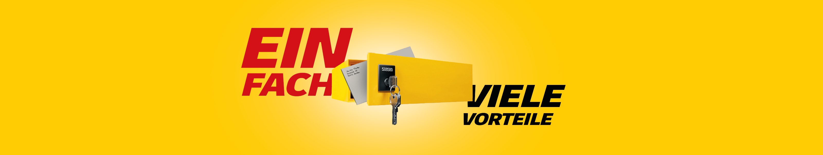 Ein Brief ragt aus einem ge�ffneten Schlie�fach mit gelbem Hintergrund