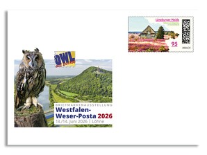 Messebriefumschlag  Briefmarkenausstellung Westfalen-Weser-Posta 2026 | L�hne