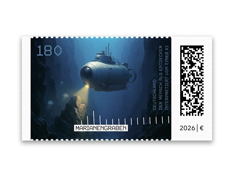 Krypto-Briefmarke Marianengraben zweites Motiv
