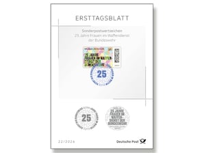 Ersttagsblatt 22/26 25 Jahre Frauen im Waffendienst der Bundeswehr