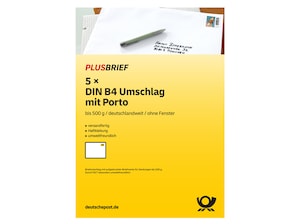 Plusbrief 1,80 EUR mit Matrixcode, DIN B4 oF, 5er-Set
