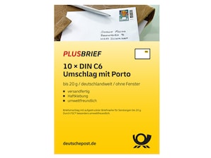 Plusbrief 0,95 EUR mit Matrixcode, DIN C6 oF 10er-Set