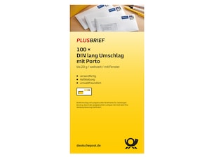 Plusbrief 1,25 EUR DIN lang mit Matrixcode - mit Fenster, 100er-Set 
