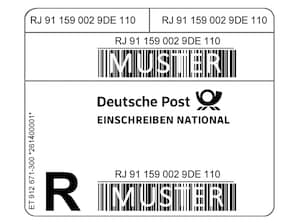 Einschreiben-Label Rolle � 500 St�ck National