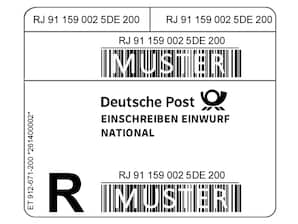 Einschreiben-Einwurf Label Rolle � 500 St�ck