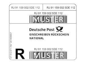 Einschreiben-R�ckschein Label Rolle � 500 St�ck
