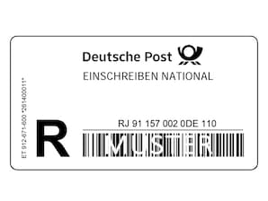 Einschreiben-Label Rolle � 1000 St�ck National
