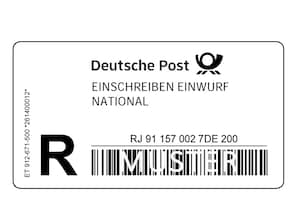 Einschreiben-Einwurf-Label Rolle � 1000 St�ck
