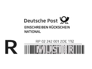 Einschreiben-R�ckschein Label National