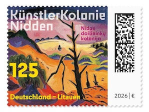 Gem�lde von Karl Schmidt-Rottluff: D�nental mit totem Baum, Nidden, Kurische Nehrung