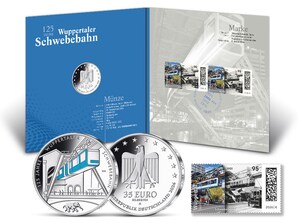 Numisfolder M�nze & Marke 125 Jahre Wuppertaler Schwebebahn