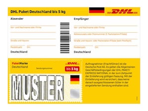 DHL Paketmarke Deutschland bis 5 kg, einzeln 