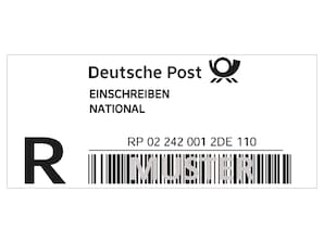 Label Einschreiben national 25 St�ck