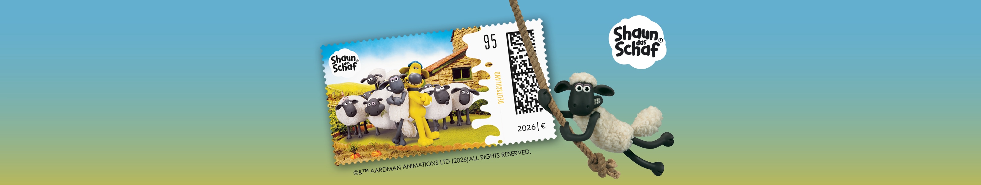 Darstellung Shaun das Schaft mit Bitzer und seiner Herde