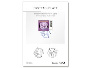 Ersttagsblatt 40/26 Immaterielles Kulturerbe - Spitzenkl�ppeln 