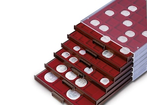 Mnzenbox, transparent mit 1 Schub-Tableau, MBCAPEuro