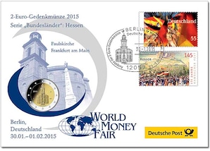 Gedenkbrief World-Money-Fair: &#034;Hessen&#034; 2015