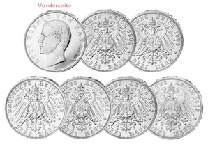 Set 6 Silberm. OTTO - König von Bayern