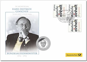 Medaillenbrief &#034;Hans-Dietrich Genscher&#034;