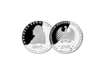 5 DM Münze: "200. Todestag Gotthold Ephraim Lessing", 1980 (Stempelglanz)