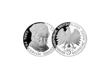 5 DM Münze: "200. Geburtstag von Carl Friedrich Gauß", 1977 (Spiegelglanz)