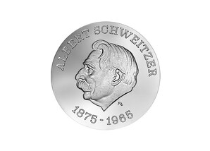 DDR Mnze: 10 Mark 100. Geburtstag Albert Schweitzer"; (1975) (Vorzglich/Stempelglanz)