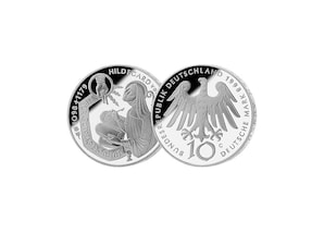 10 DM Mnze: "900. Geburtstag von Hildegard von Bingen", 1998 (Spiegelglanz)
