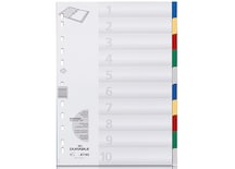 Durable Kunststoff-Register DIN A4 mit farbigen Taben, 10-teilig