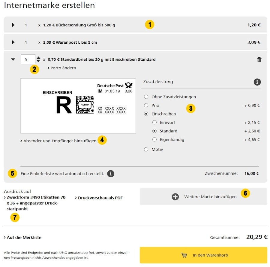 Paketmarke Drucken Deutsche Post / Versandarten ...