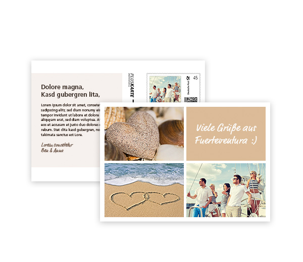 Produktfoto Postkarte mit individueller Briefmarke